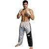 FIGHTERS - Kick-Boxing Hosen / Satin / weiss-schwarz