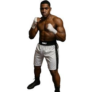 FIGHT-FIT - Boxing Shorts / Boxhosen / Weiss-Schwarz / Medium