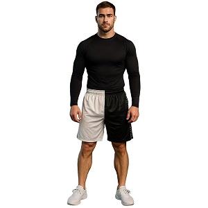 FIGHT-FIT - Fitness Shorts / Schwarz-Weiss / Small