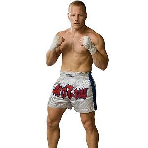 FIGHT-FIT - Muay Thai Shorts / Weiss / Medium