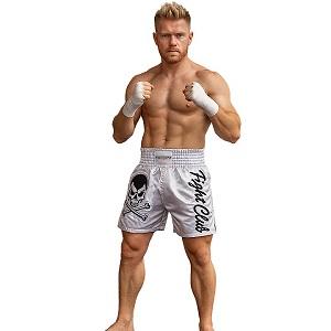 FIGHTERS - Muay Thai Shorts / Fight Club Skull / Weiss / XL