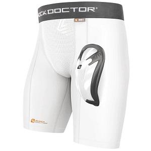 Shock Doctor - Compression Short mit Bioflex Tiefschutz / Weiss / Large